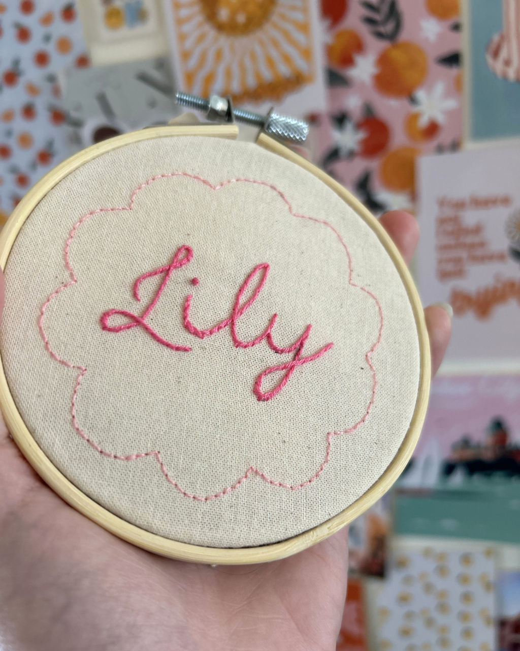 Personalised Scallop Name Hoop