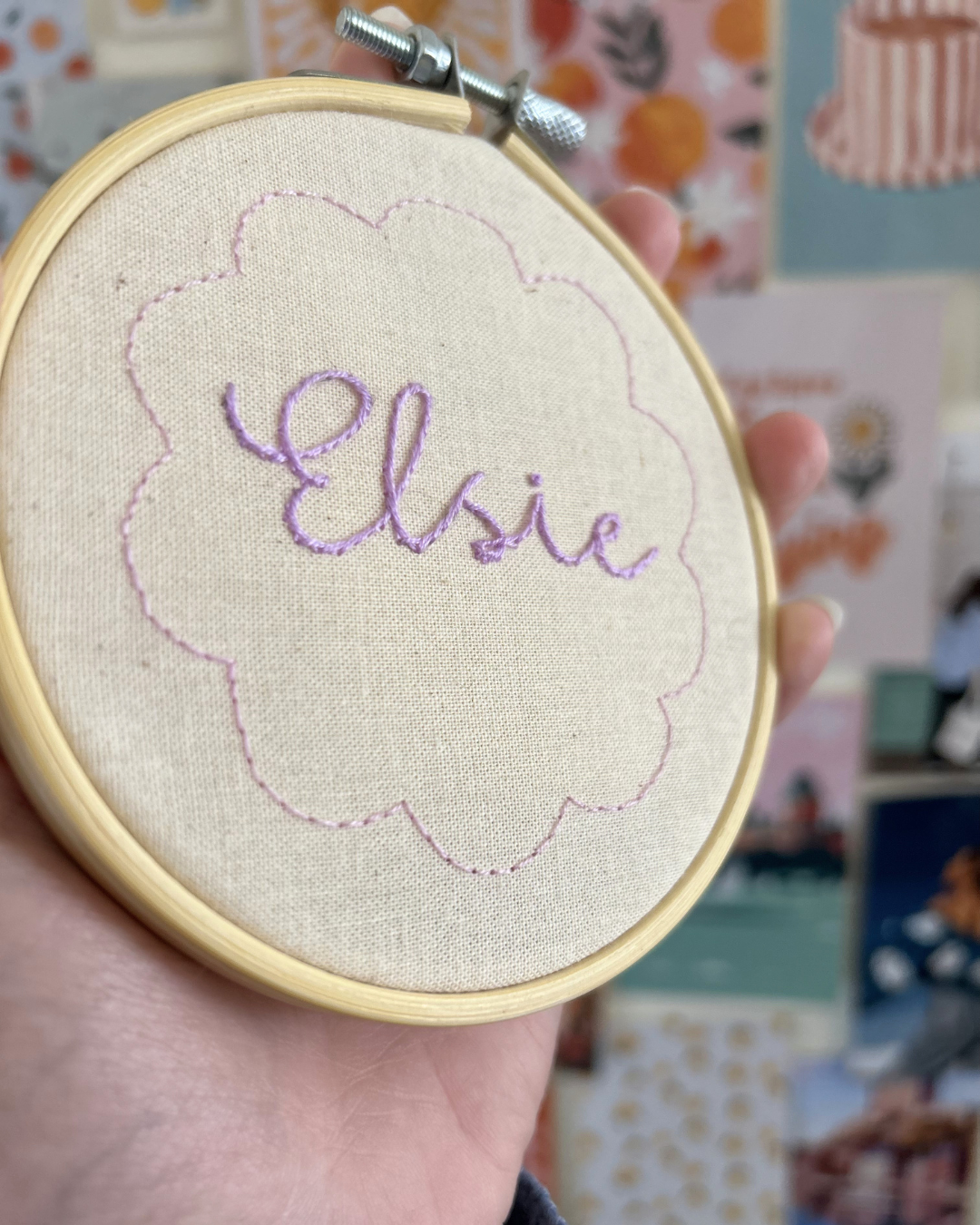 Personalised Scallop Name Hoop